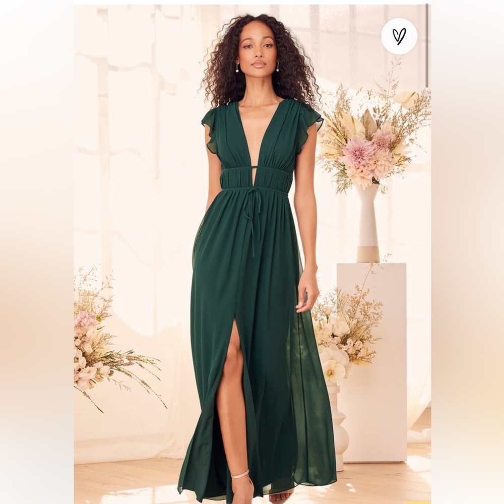 Lulus I’m All Yours Dress Emerald Green XL